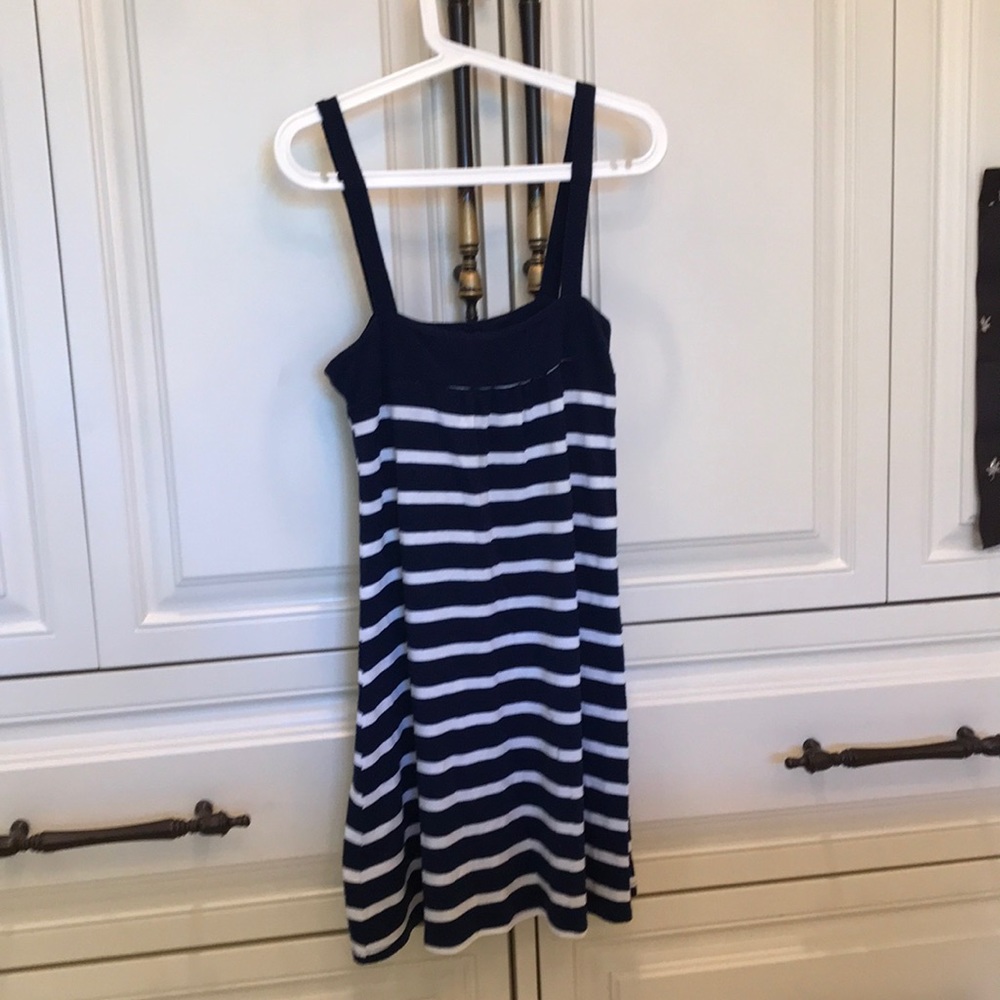 Eight Sixty dress for sale! White and dark blue stripes!